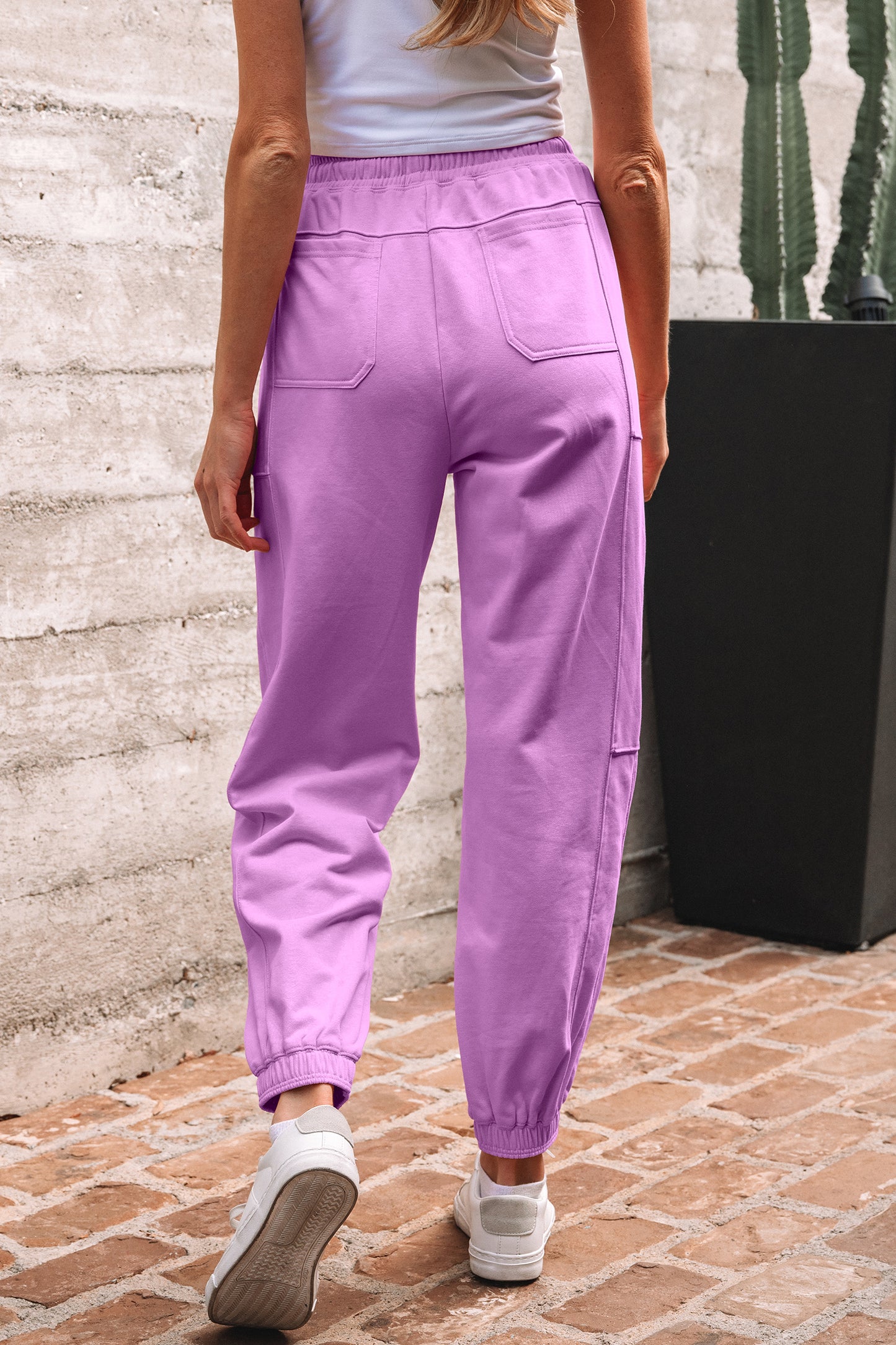 Lilac Drawstring Jogger Pants
