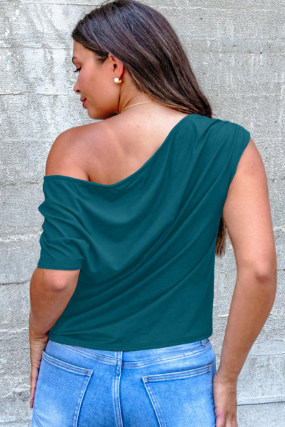 Plus Size Asymmetric Ruched Blouse