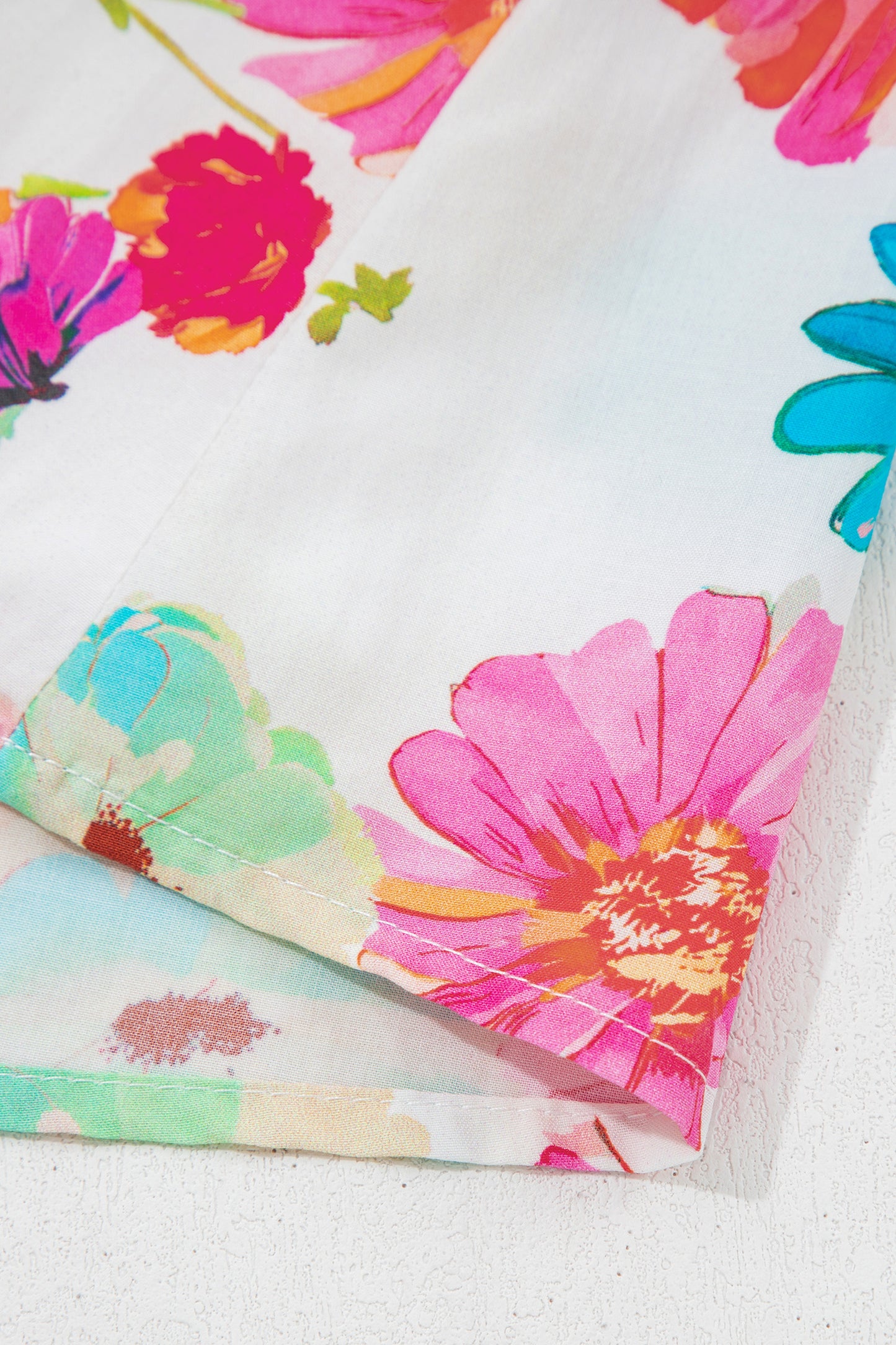 Floral Zip Front Smocked Mini Dress