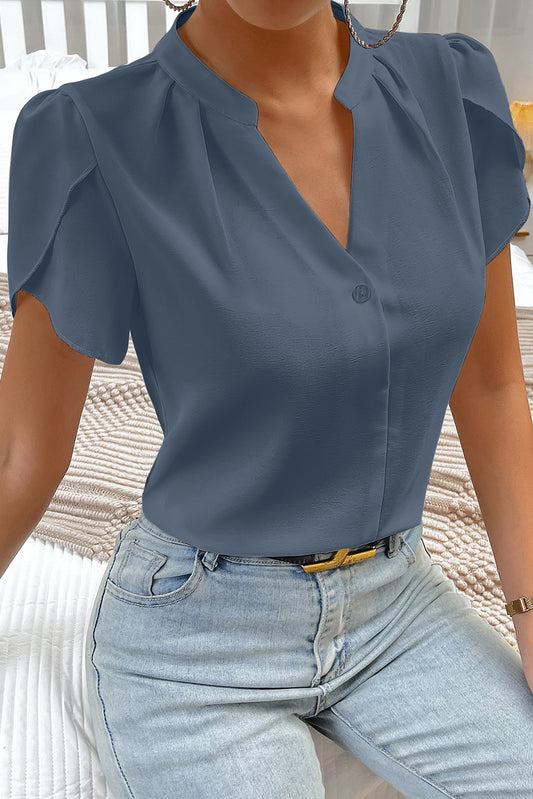 Silky Petal Sleeve Blouse