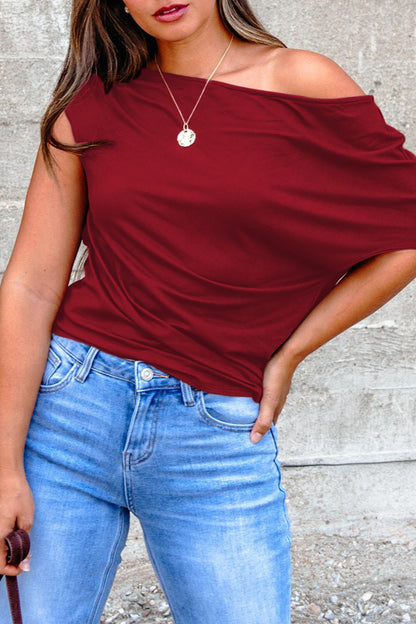 Plus Size Asymmetric Ruched Blouse