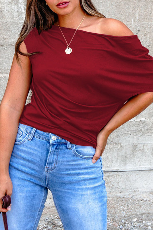 Plus Size Asymmetric Ruched Blouse