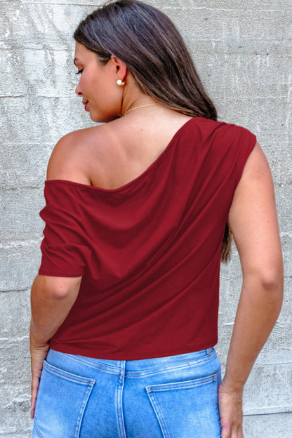 Plus Size Asymmetric Ruched Blouse