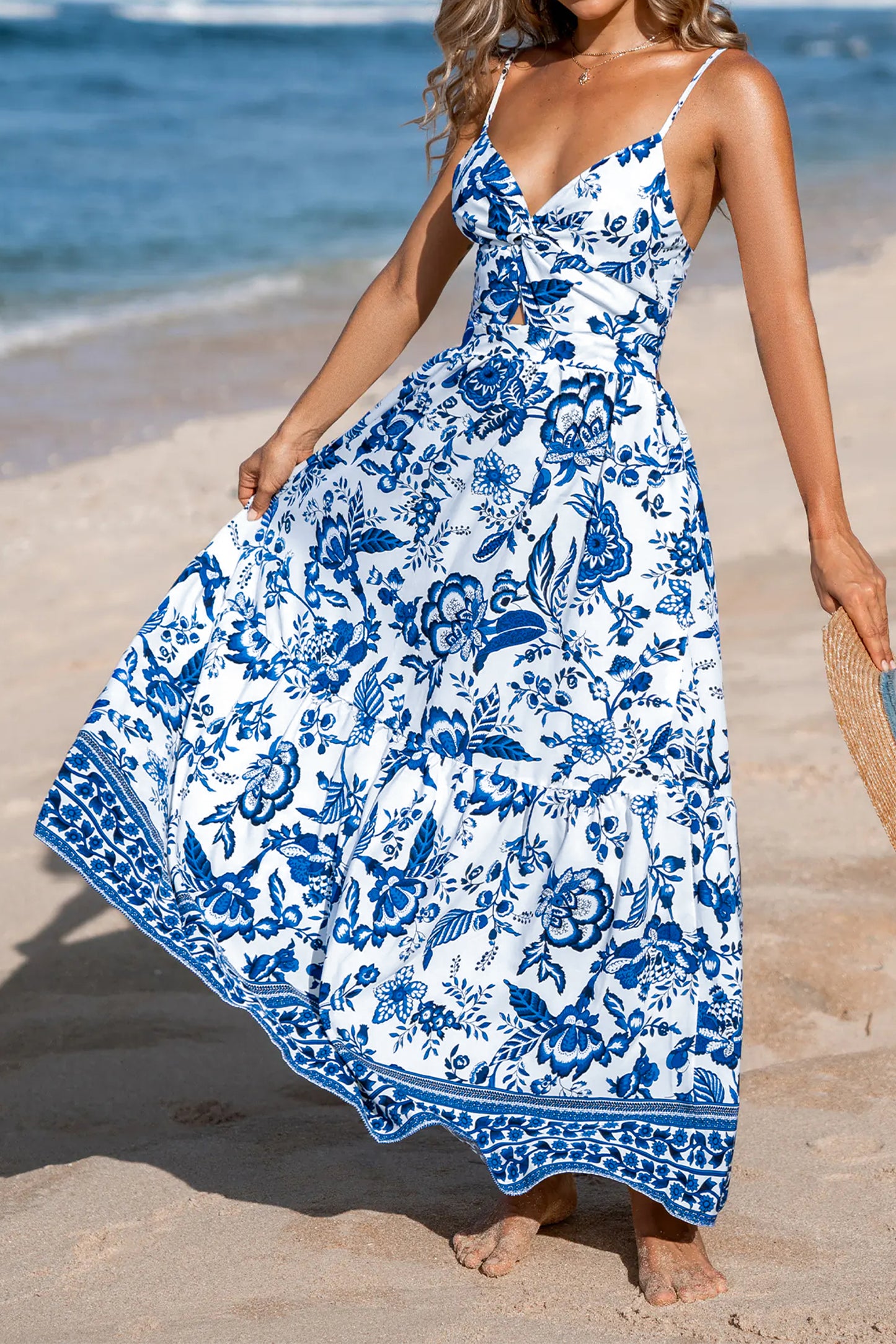 Floral Twist Bust Maxi Dress