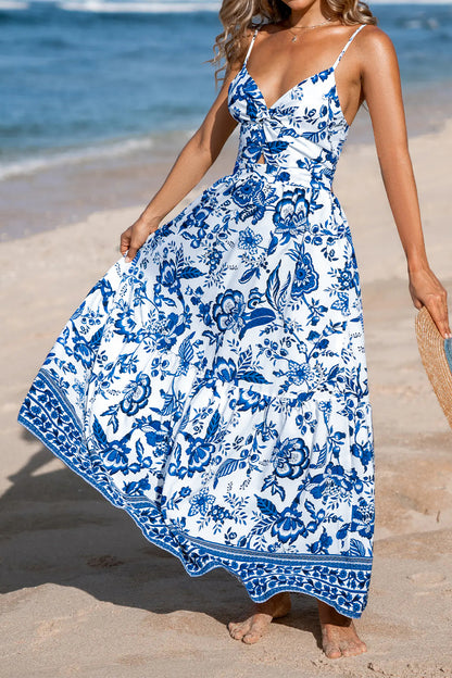 Floral Twist Bust Maxi Dress