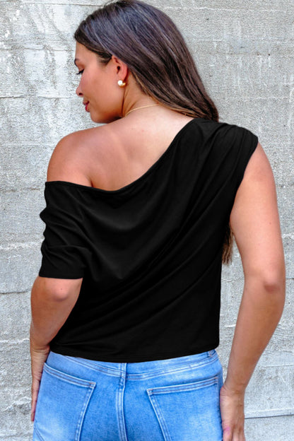 Plus Size Asymmetric Ruched Blouse