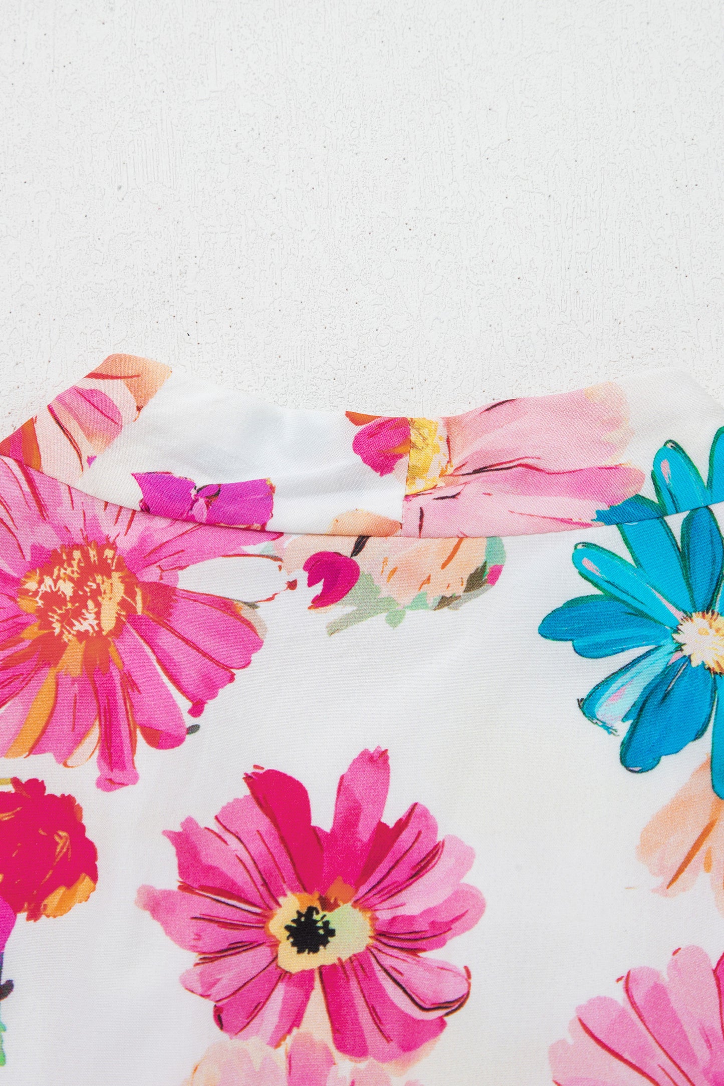 Floral Zip Front Smocked Mini Dress
