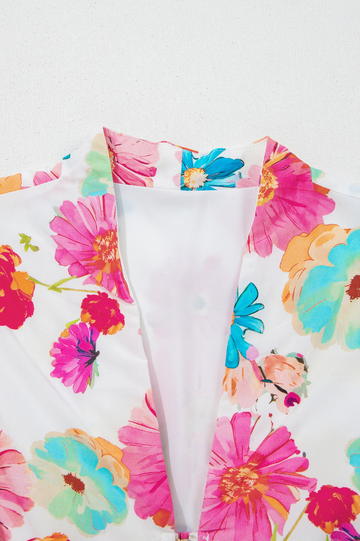 Floral Zip Front Smocked Mini Dress