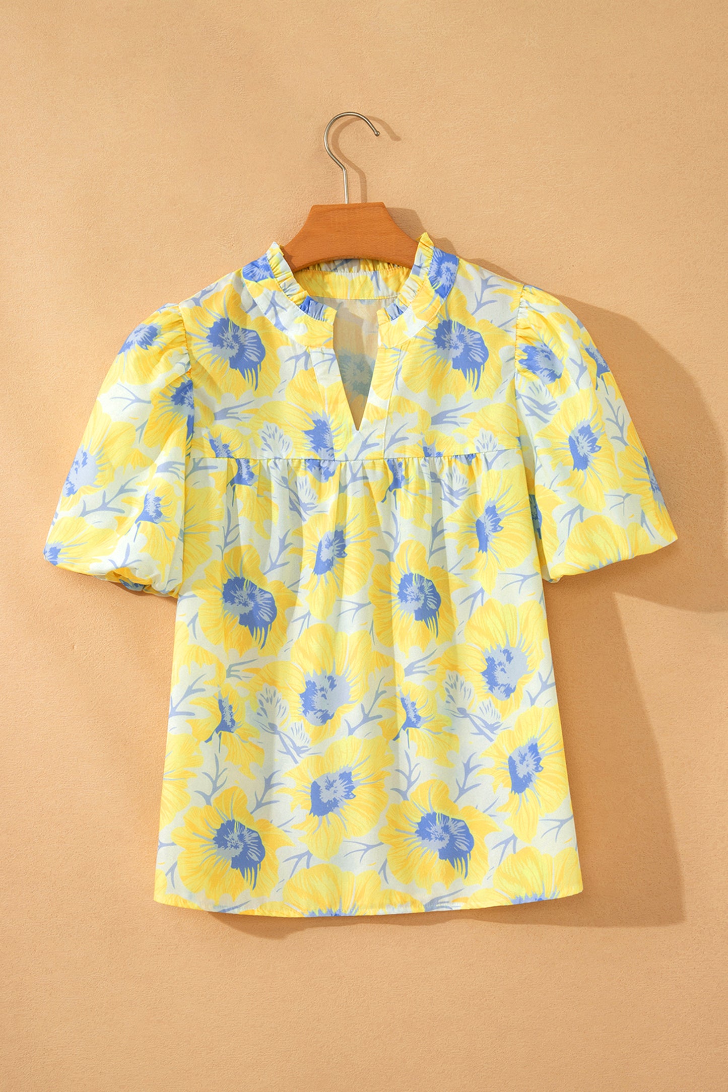 Floral Jacquard Babydoll Blouse