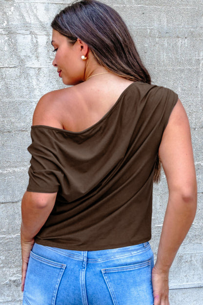 Plus Size Asymmetric Ruched Blouse