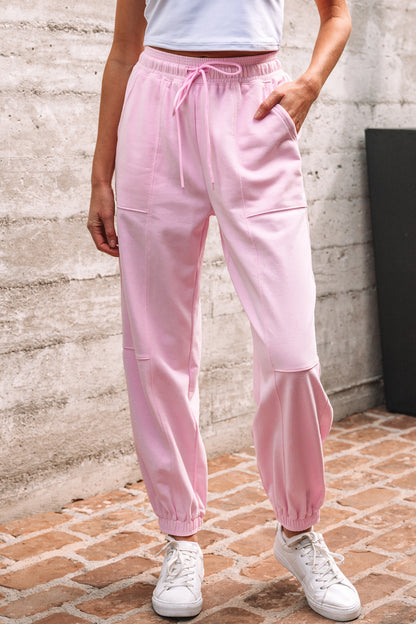 Lilac Drawstring Jogger Pants
