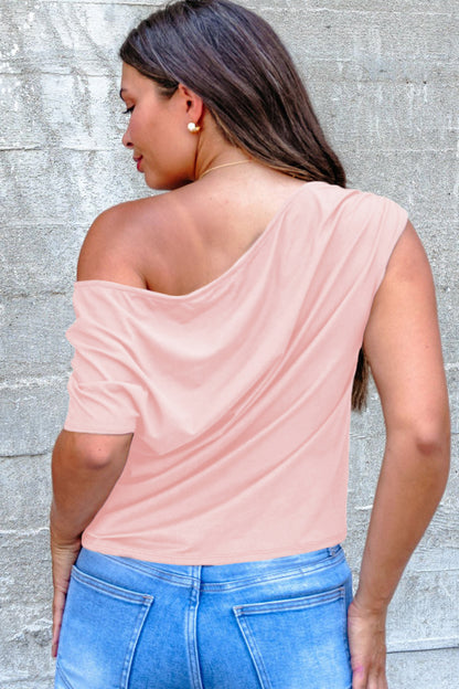 Plus Size Asymmetric Ruched Blouse