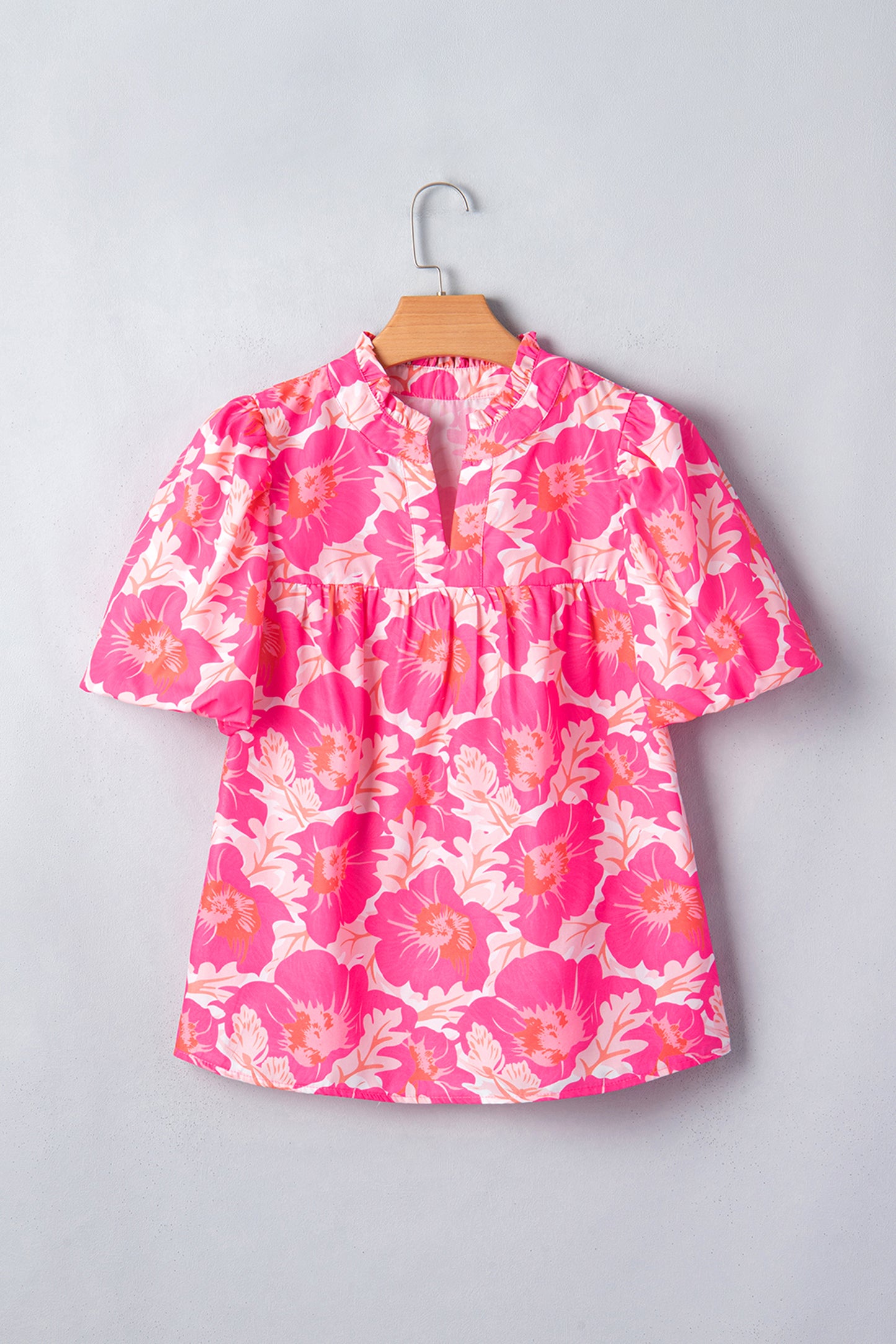 Floral Jacquard Babydoll Blouse
