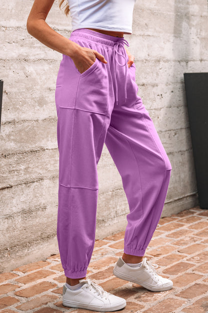 Lilac Drawstring Jogger Pants