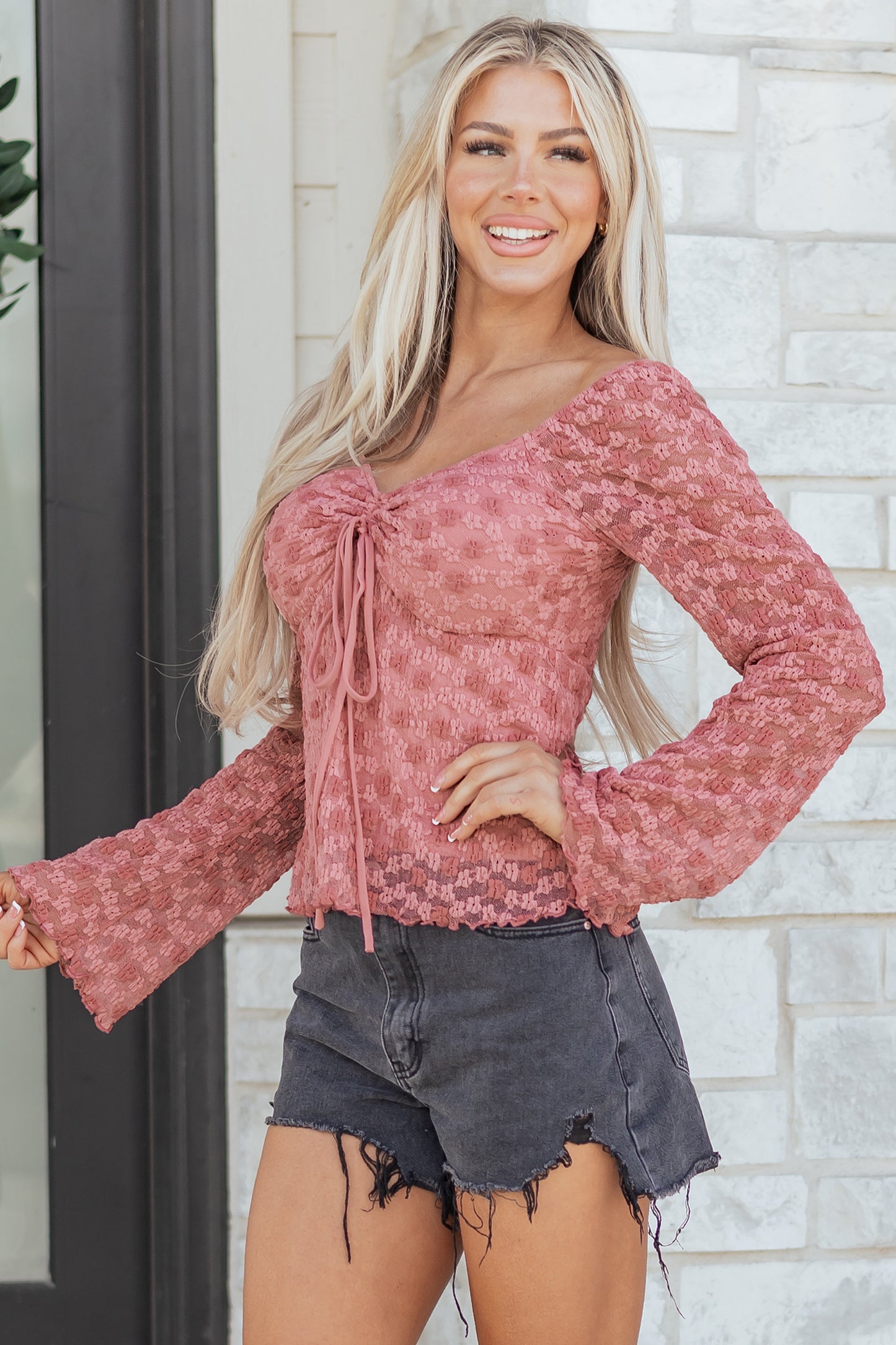 Floral Lace Square Neck Blouse